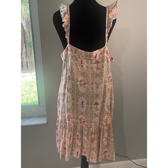 Agua Bendita X Target Sz 1X Floral Pink Sundress Ruffle Romantic Soft Comfy - Picture 5 of 7